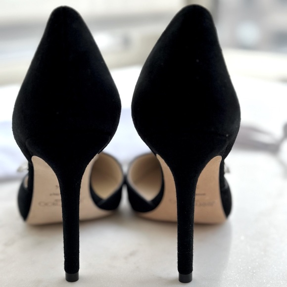NWOB Jimmy Choo Crystal Embellished Black Suede Pumps - Picture 4 of 7